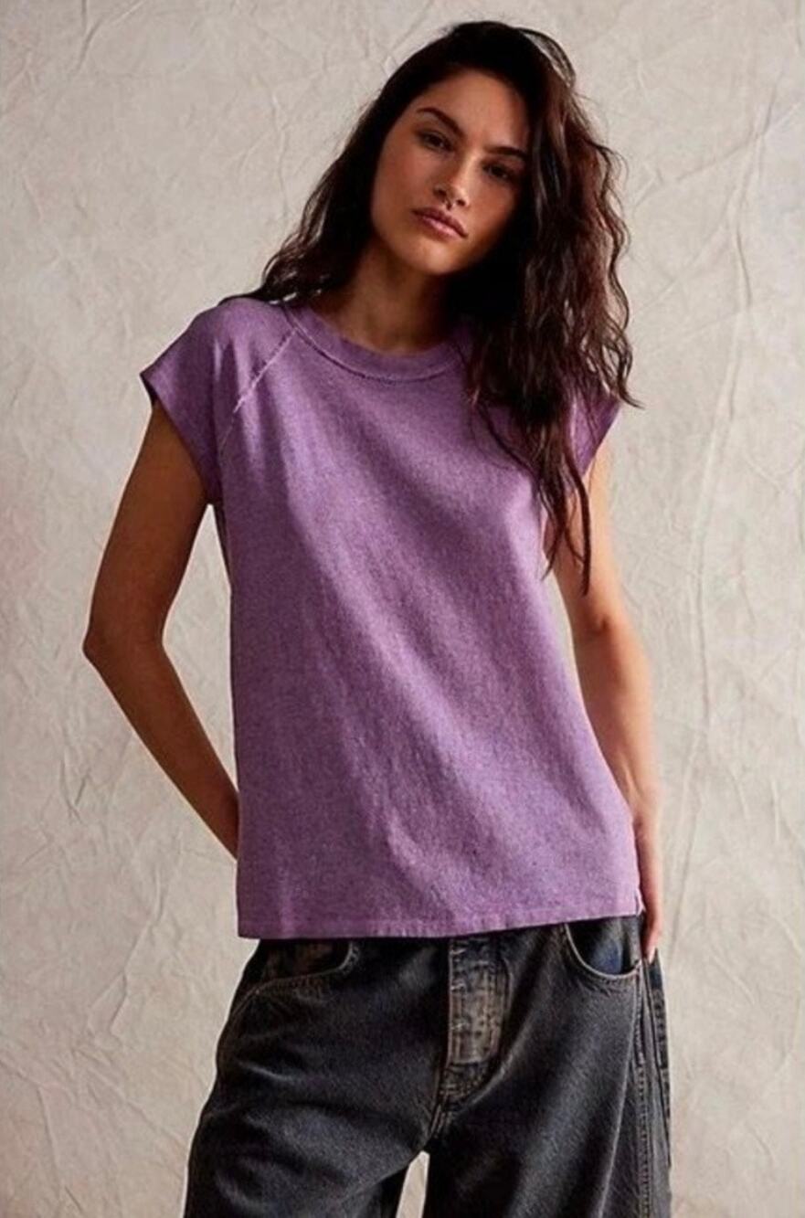 Free People We The Free Riley Tee Purple S